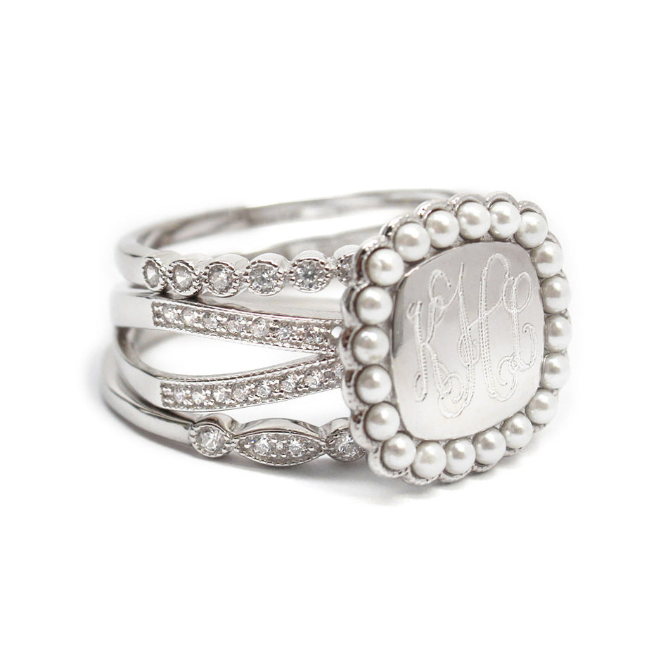 Monogram Sterling Silver Rings | Monogram Jewelry | Be Monogrammed