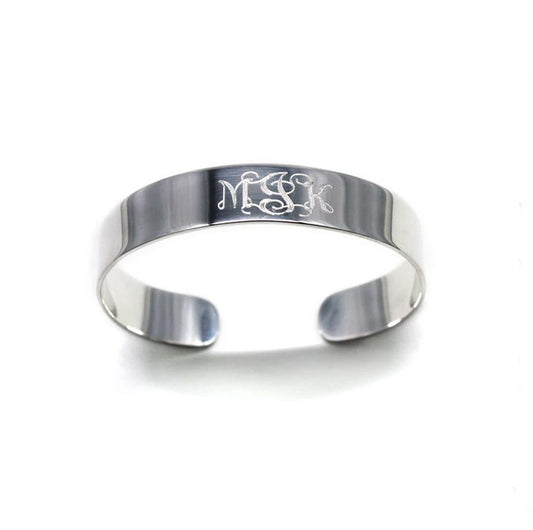 Personalized Silver Plated Cuff Bracelet