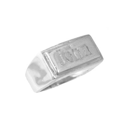 Sterling Silver Rectangle Monogram Ring