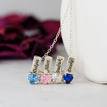 Personalized Mothers Necklace - Names and Birthstones 4