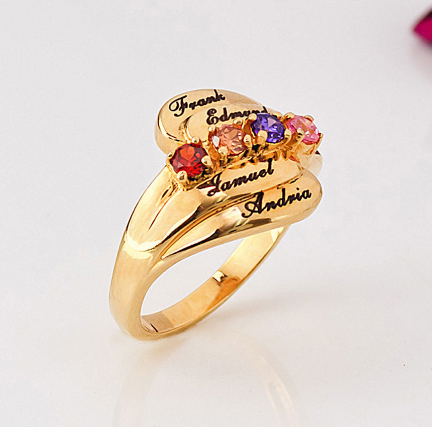 Personalized Mothers Ring with Birthstones 2
