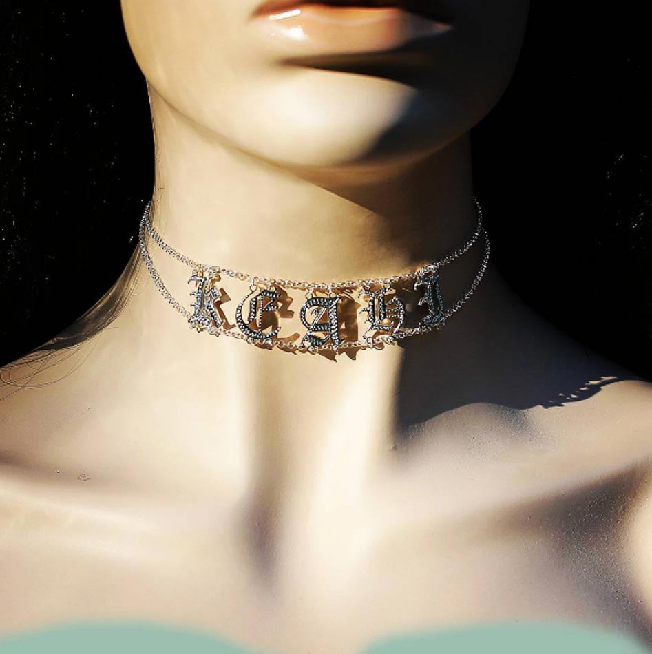name choker necklace