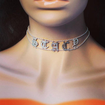 Personalized Name Choker Necklace - Kim Kardashian Saint Choker