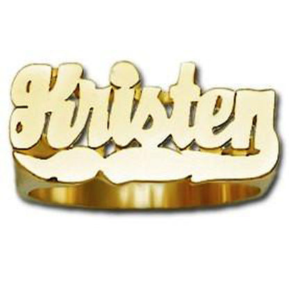 14K Gold Name Ring With Tail