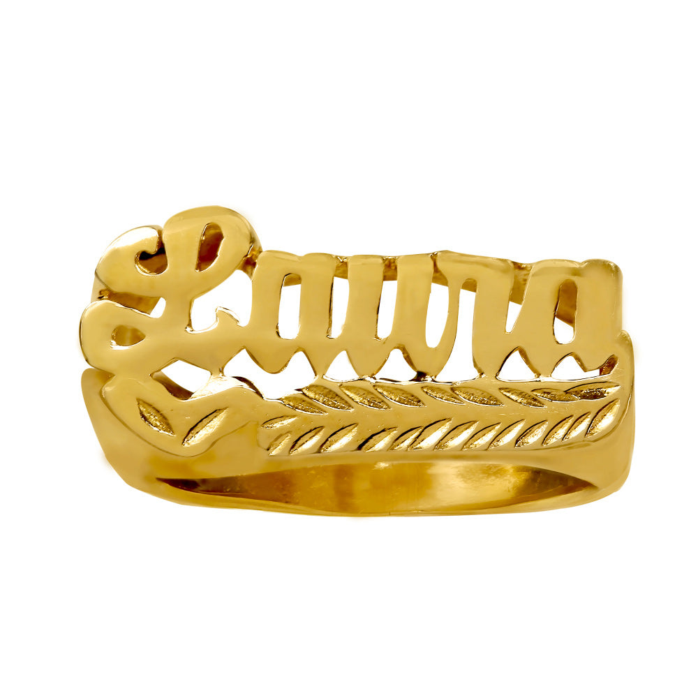 Name Ring with Decorative Tail