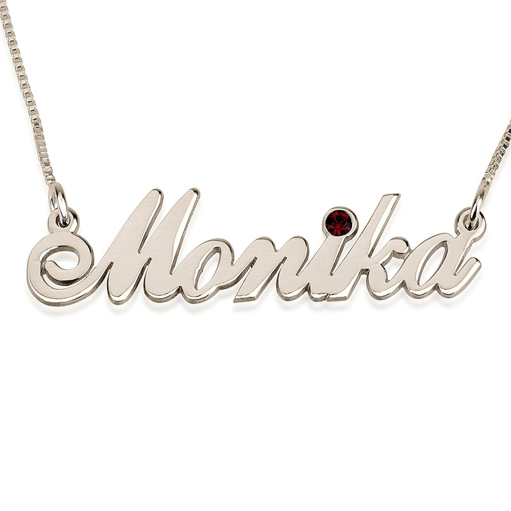 Personalized Birthstone Name Necklace - Carrie Style 4