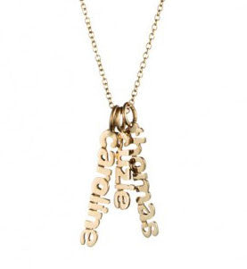 Gold Hanging Name Game Necklace As Seen On Good Morning America