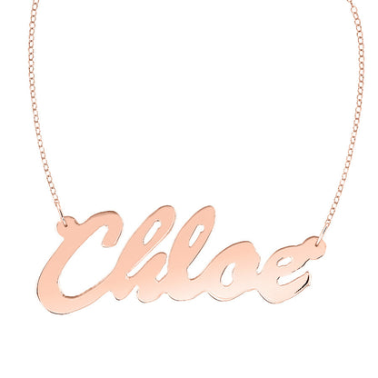Gold Cursive Nameplate Necklace Lea Michele Alternate 1