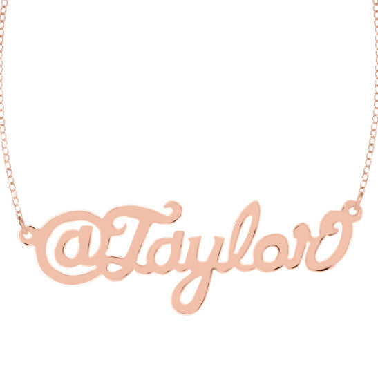 Gold Personalized Twitter Handle Necklace Alternate 1