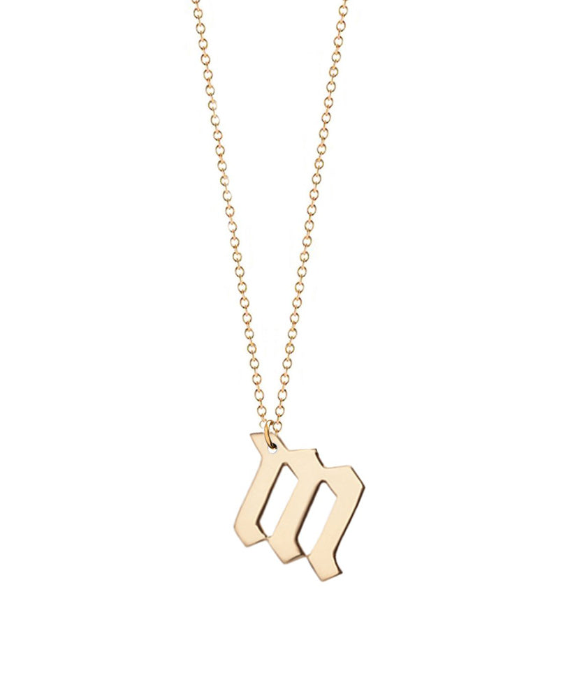 Lowercase Old English Initial Necklace