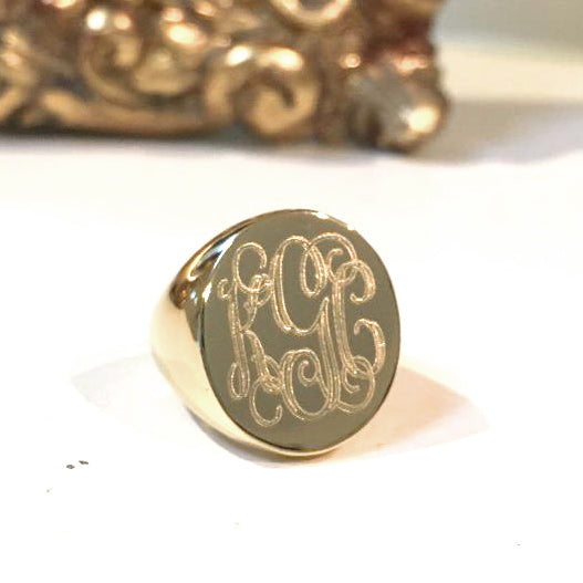 Stunning Men's Custom Monogram Signet Ring, Choose from Sterling Silve –  Gem of the Day