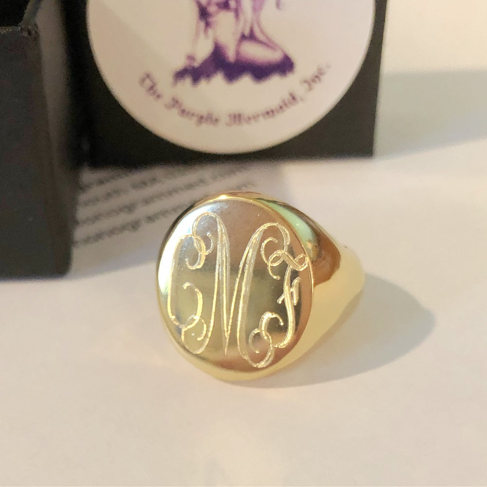 Signet Ring, Personalized Signet Ring, Pinky Ring, Pinky Signet Ring, Monogram  Signet Ring, Engraved Gift, Solid Gold Ring, 14K Signet Ring - Etsy