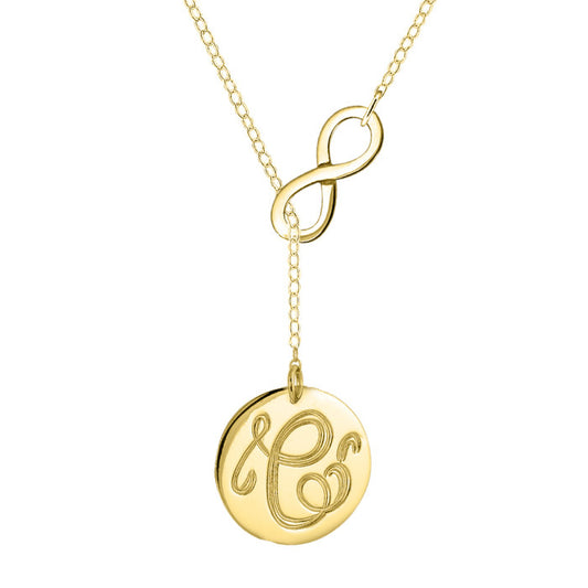 Infinity Initial Lariat Necklace