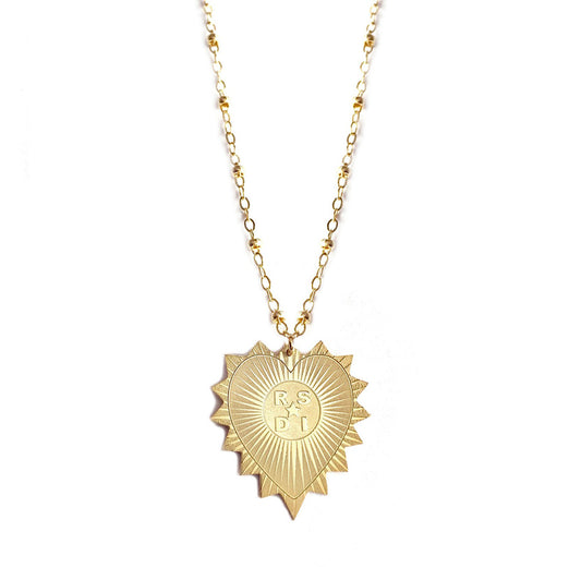 Personalized Heart Medallion Initial Necklace