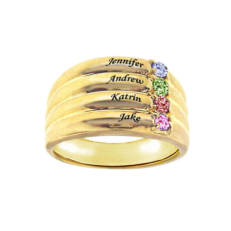 Personalized Mothers Ring - Names and Birthstones