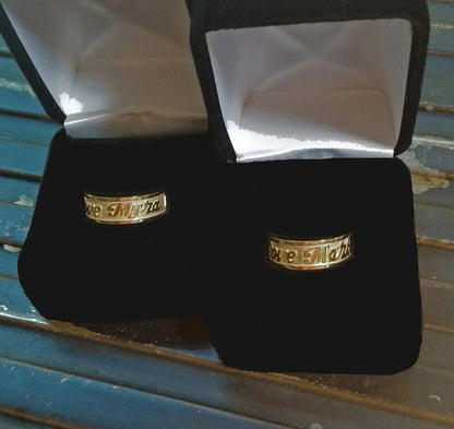 Personalized Promise Ring - 2 High Relief Band 7mm's