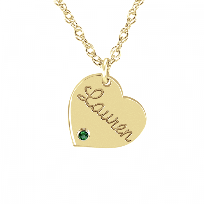 Personalized Heart Necklace with Birthstone