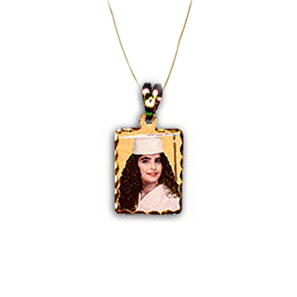 Personalized Rectangle Photo Charm Necklace - 3 Sizes
