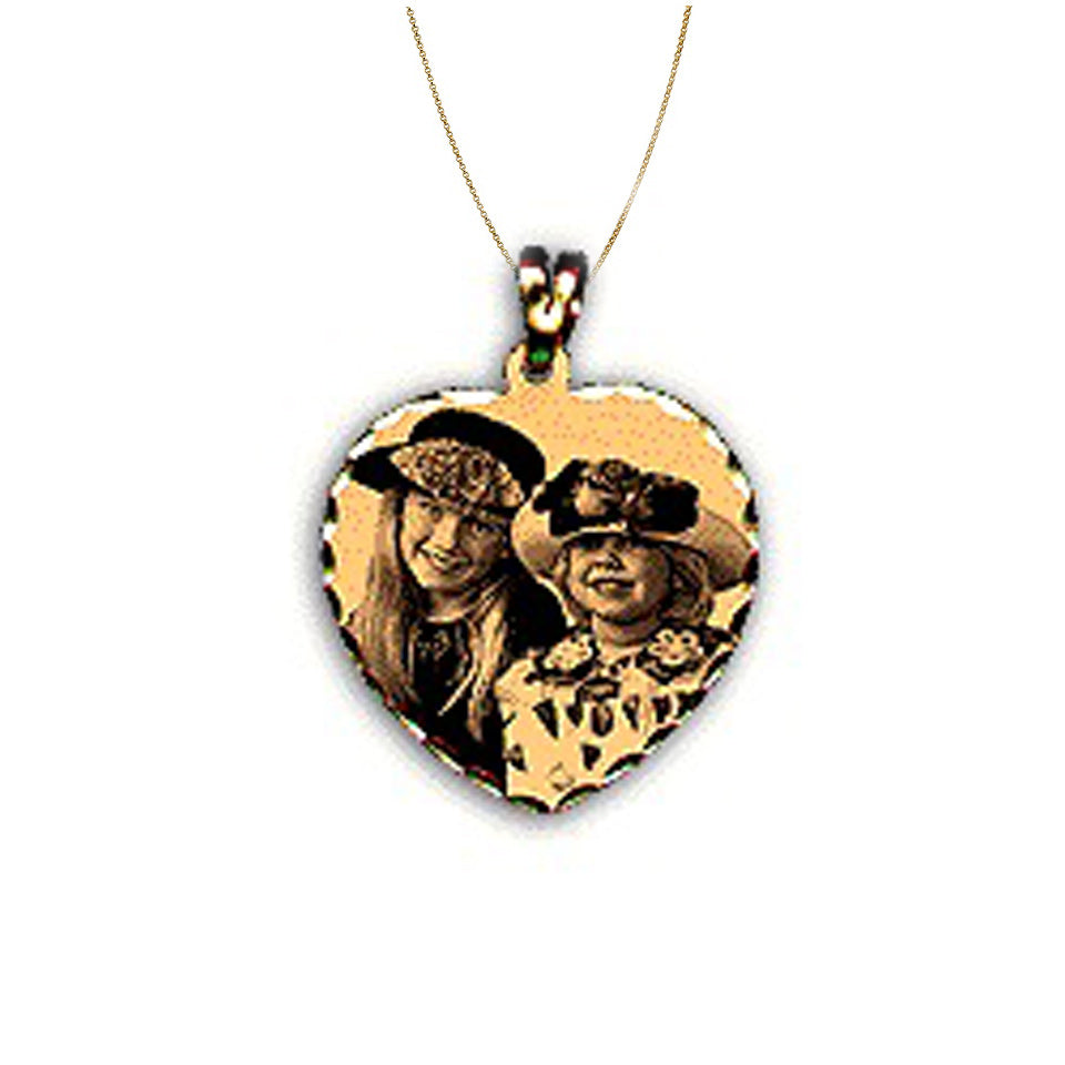 Personalized Heart Photo Charm Necklace - 3 Sizes