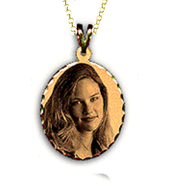 Personalized Oval Photo Charm Necklace - 3 Sizes