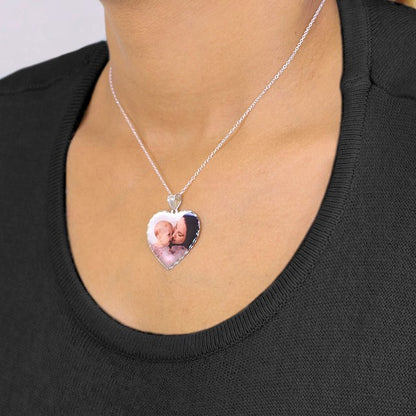 Custom Heart Photo Charm Necklace 3