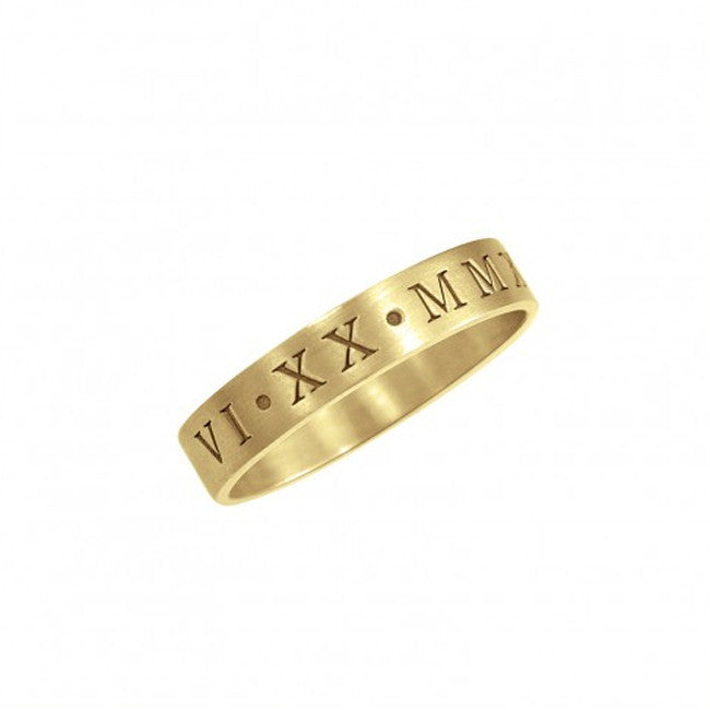 Engraved Roman Numeral Ring