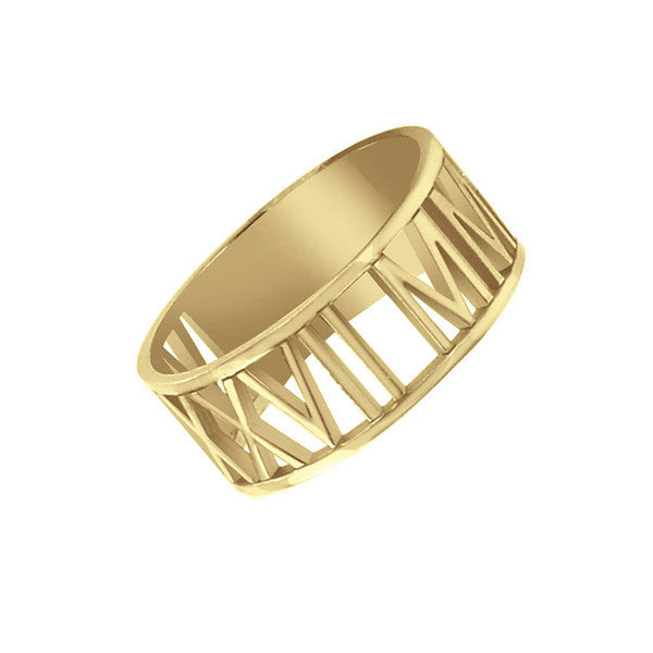 10K Gold Roman Numeral Ring