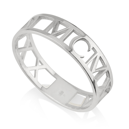 Sterling Silver Roman Numeral Ring