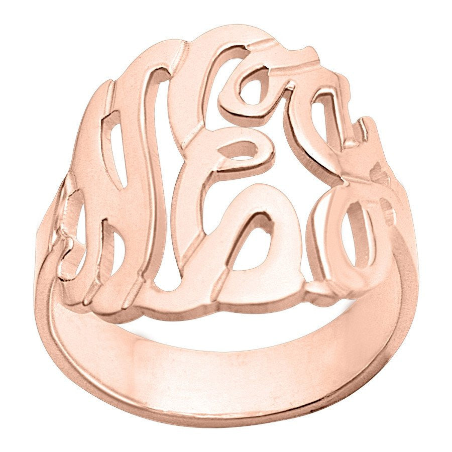 Rose Gold Vermeil Cutout Monogram Ring