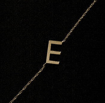 Side Initial Necklace Gold