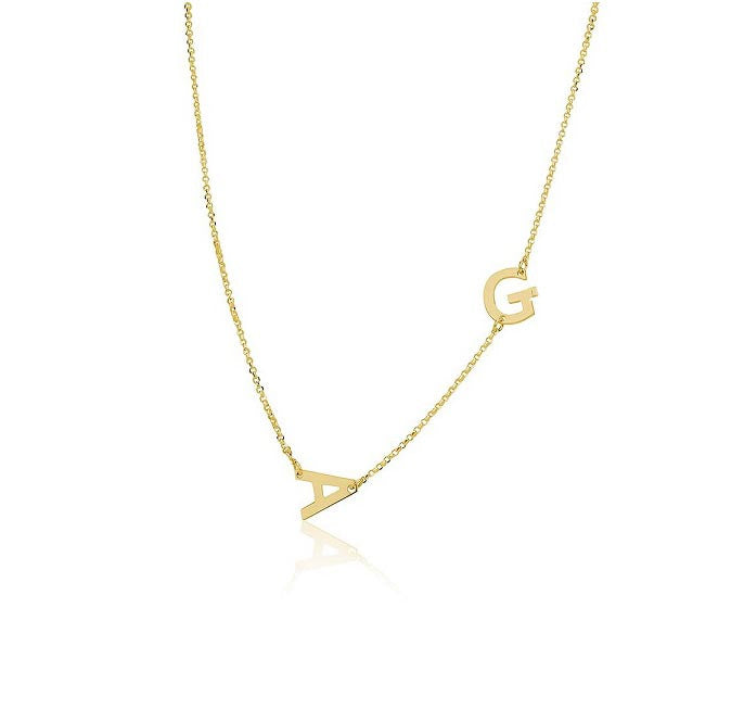Two Letter Sideways Initial Necklace - Meghan Markle