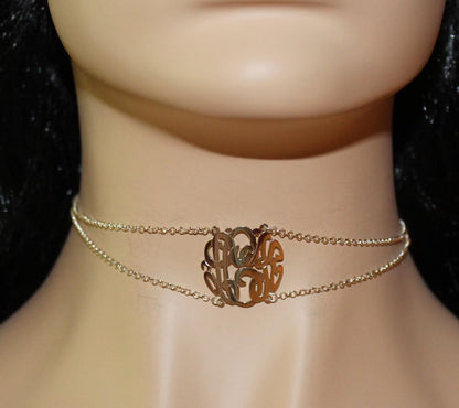 Sterling Silver Monogram Choker Necklace
