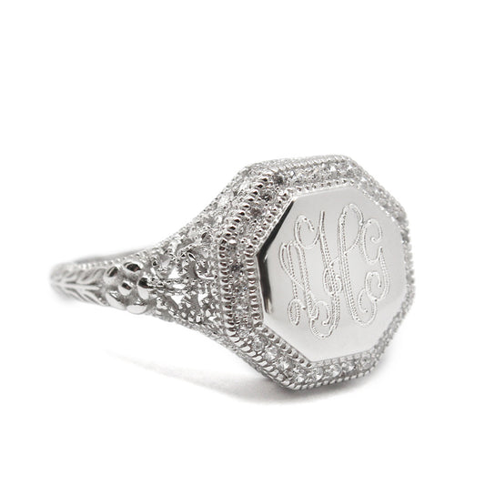 Monogram Rings - Smith Wright and Company Sterling Silver 925