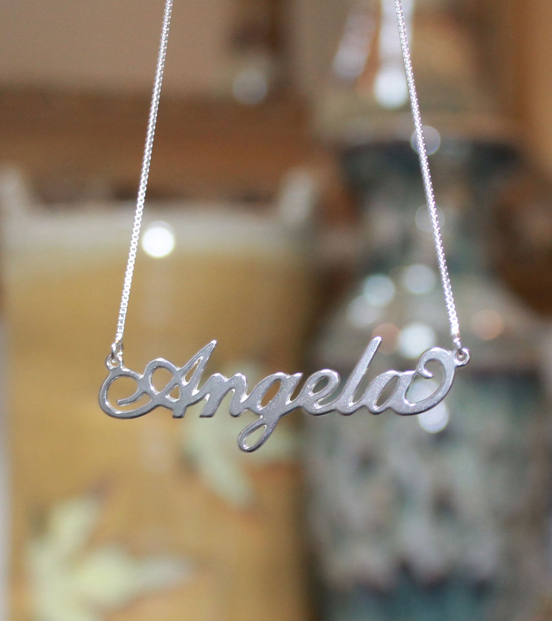 Sterling Silver Nameplate Necklace-Carrie Necklace 2
