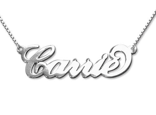 Sterling Silver Nameplate Necklace Carrie Necklace