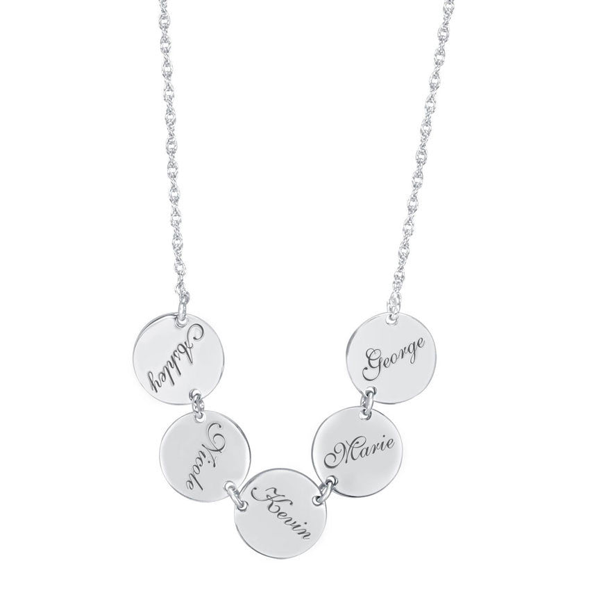 Family Name Disc Necklace silver