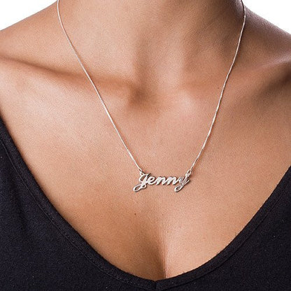 Small Sterling Silver Nameplate Necklace 2
