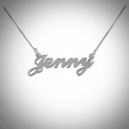 Small Sterling Silver Nameplate Necklace