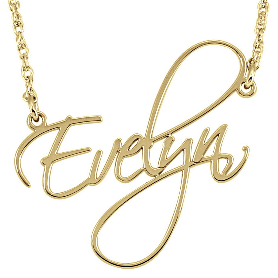 Calligraphy Nameplate Necklace - small