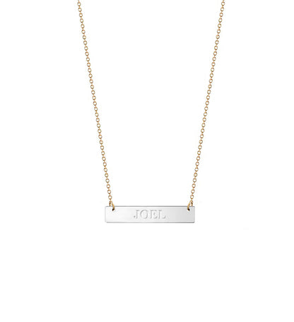 Personalized Small Engraved Bar Necklace
