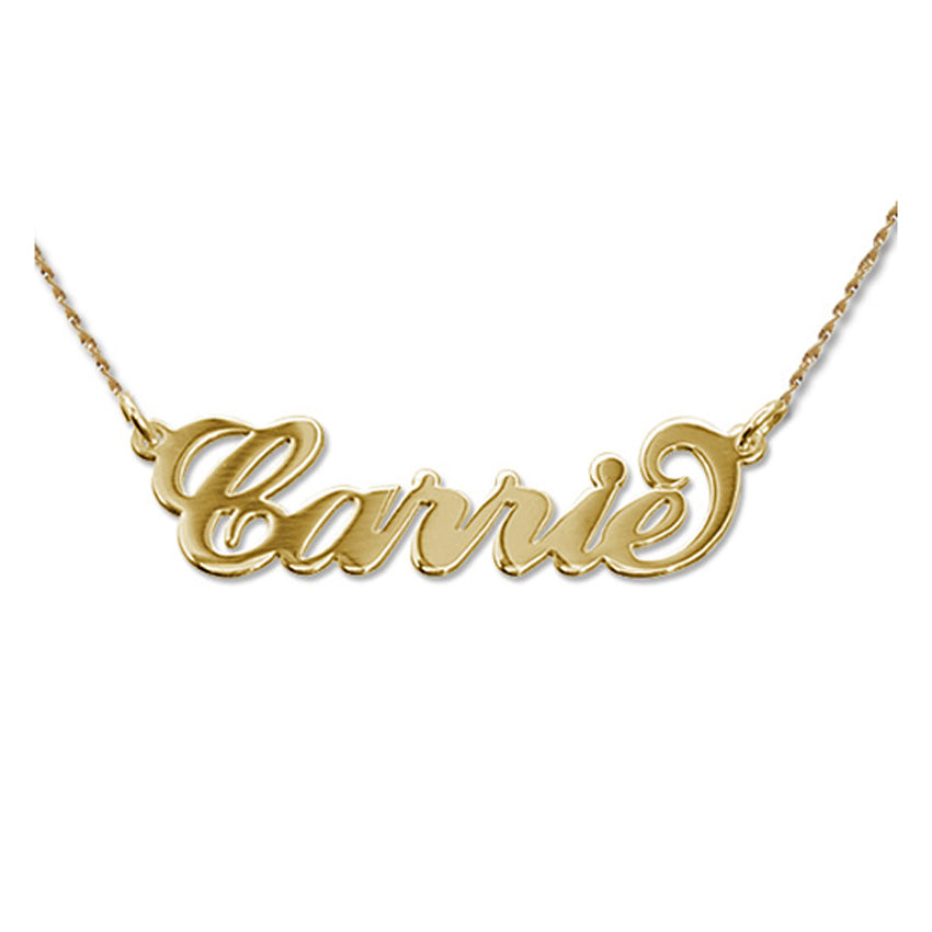 Small 14K Gold Carrie Style Name Necklace