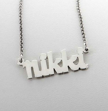 Petite Block Nameplate Necklace