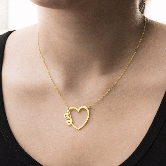 Heart Initial Necklace 2