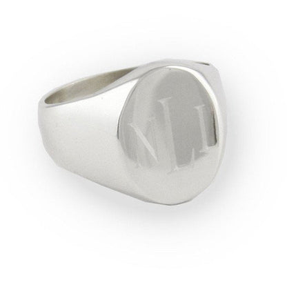 Sterling Silver Personalized Oval Signet Ring