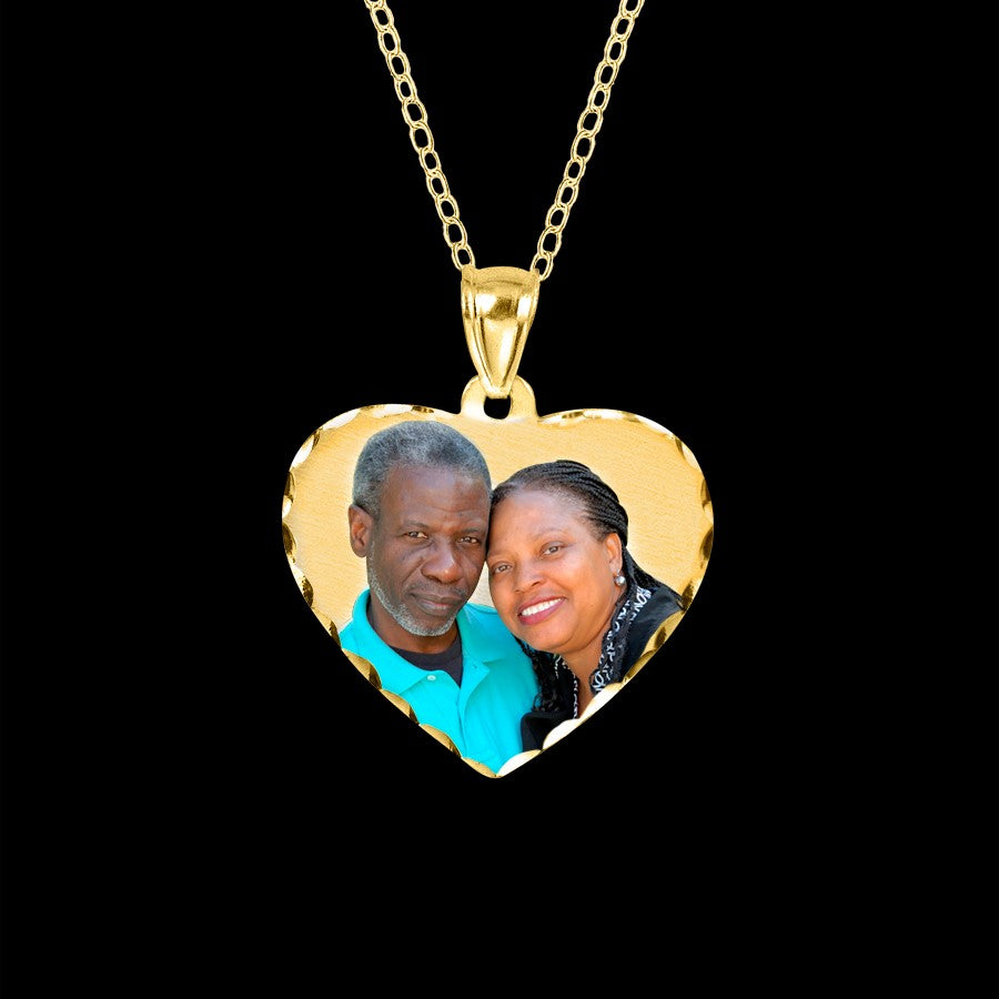 Custom Heart Photo Charm Necklace