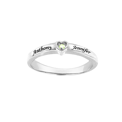 Engraved Mothers Ring with Birthstones 3