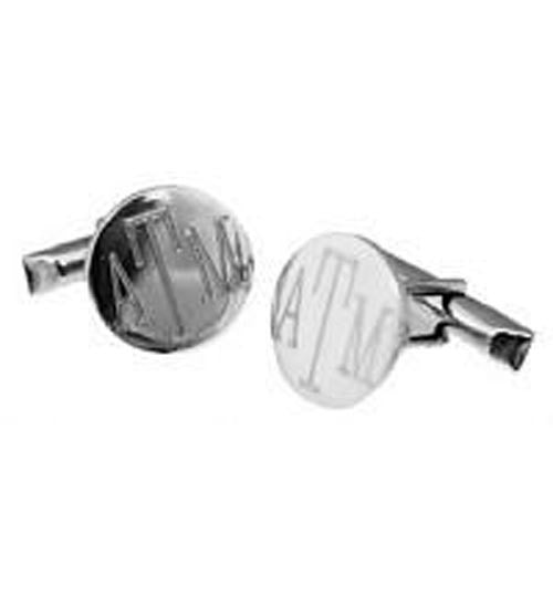 Personalized Sterling Silver Round Cuff Links 2