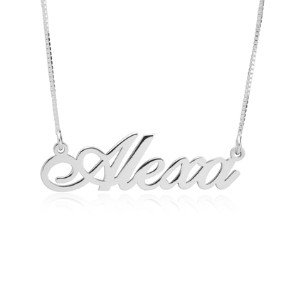 small sterling silver name necklace