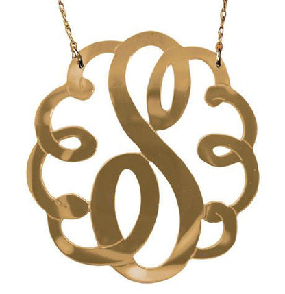 Gold Filled Swirly Initial Necklace-Lauren Conrad