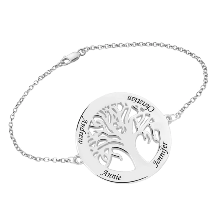 tree of life engraved bracelet